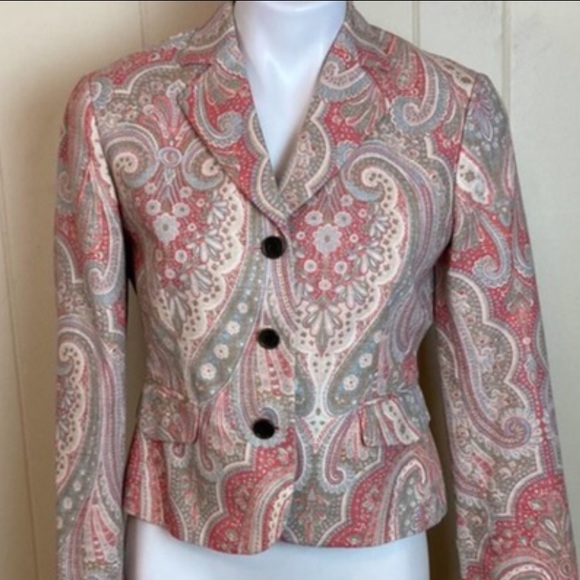 Tommy Hilfiger Spring Paisley Jacket Size 8 - Picture 3 of 9